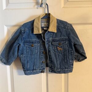Hartstrings Blue Denim Jacket with Tan Collar Vintage